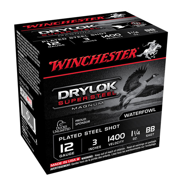 WINCHESTER DryLok Super Steel 12Ga 1-1/4oz 3in BB 25rd Box Shotshells (XSV123BB)
