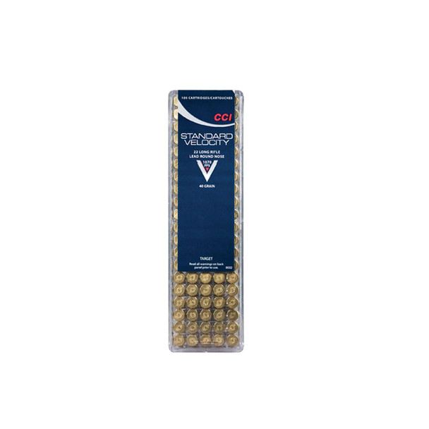 CCI Standard Velocity 22 LR 40 Grain Lead Round Nose Ammo, 100 Round Box (32)