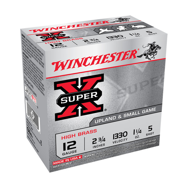 WINCHESTER AMMO Super-X 12Ga 2.75in 5-Shot HiBrass Shotgun Shells (X125)