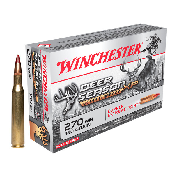 WINCHESTER AMMO Deer Season XP Copper Impact 270 Winchester 130Gr Ammo (X270DSLF)