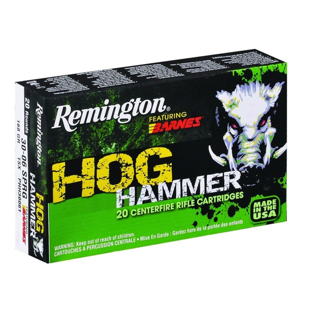 REMINGTON Hog Hammer 30-06 Sprg. 168 Grain TSX Ammo, 20 Round Box (PHH30061)