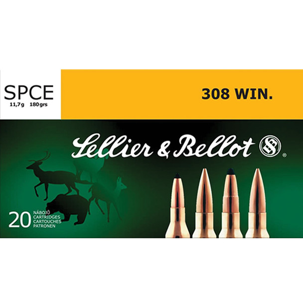 SELLIER & BELLOT 300 Win. Mag 180 Grain SPCE Ammo, 20 Round Box (SB300B)