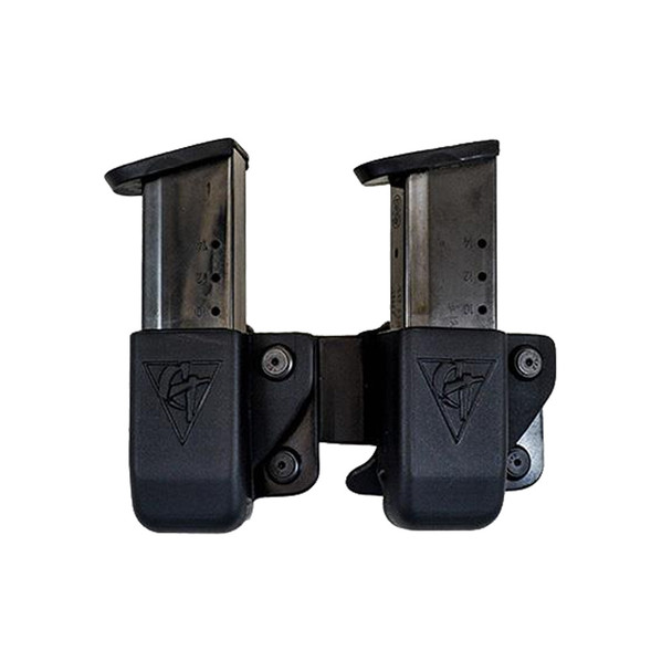 COMP-TAC Twin OWB Belt Clip Size1 1911 Single Stack/Kahr/ Springfield XD S Magazine Pouch (C62301000LBKN)