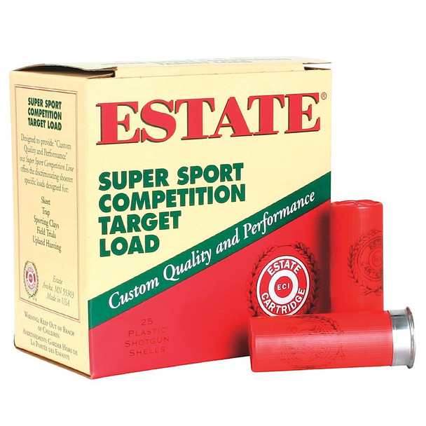 ESTATE Super Sport Competition Target Load 12Ga 2-3/4in 3DE 1oz #8 Shot Ammo (SS12H18)