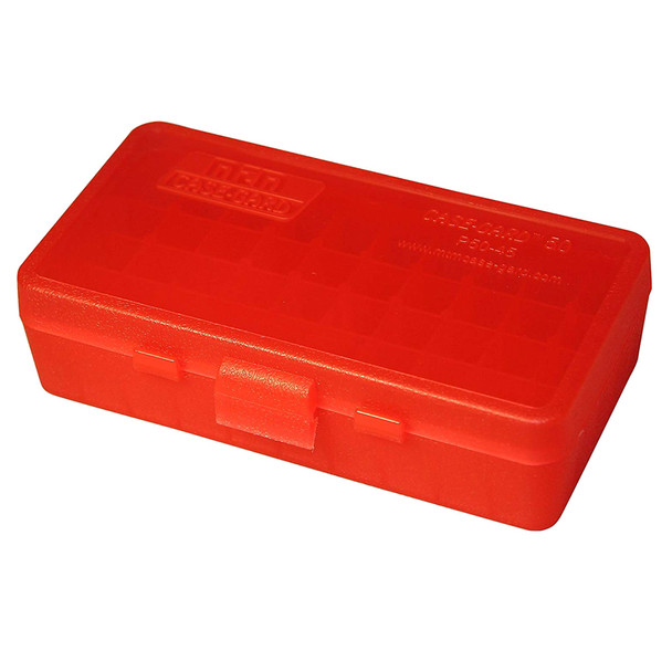 MTM CASE-GARD P-50 Series 50rd Clear Red Large Handgun Ammo Box (P504529)