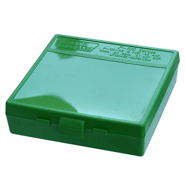 MTM CASE-GARD P-100 Series 100rd Green Large Handgun Ammo Box (P1004510)
