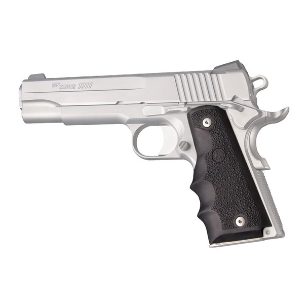 HOGUE Colt 1911 Rubber with Finger Grooves Black Grip (45000)
