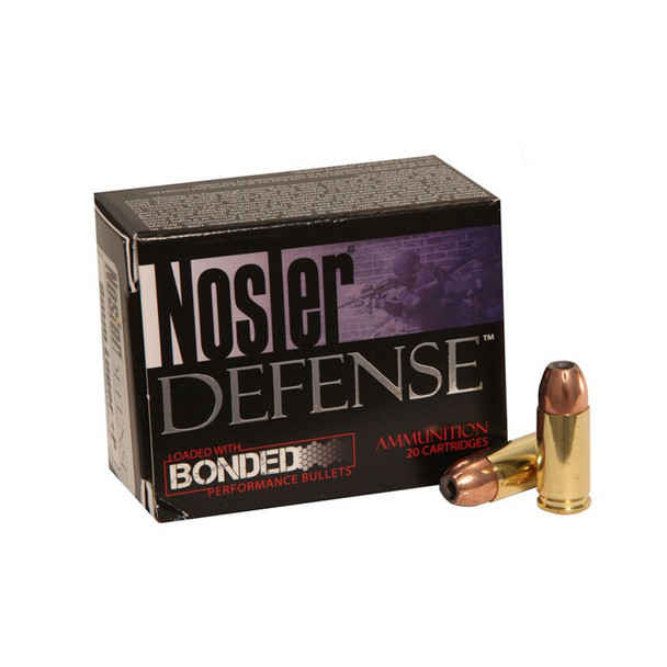 NOSLER Defense 9mm 124Gr JHP 20rd Box Handgun Ammo (38432)