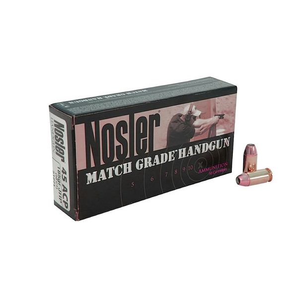 NOSLER Match Grade .45 ACP 230Gr JHP 50rd Box Ammo (51284)