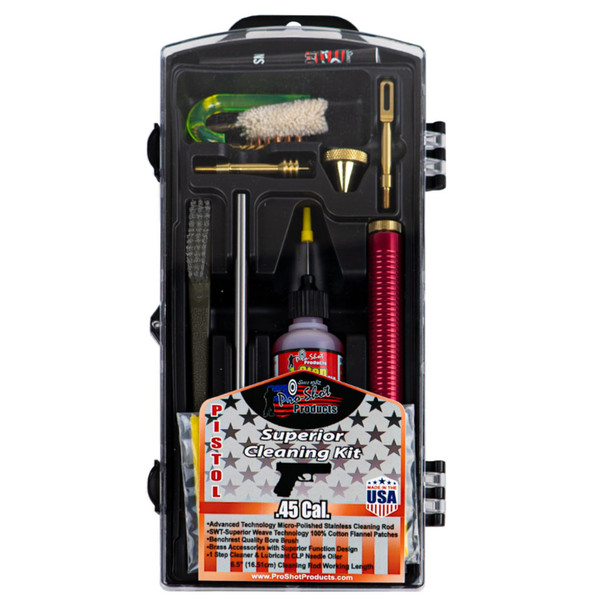 PRO-SHOT PRODUCTS 45 Cal. Pistol Classic Cleaning Box Kit (P45KIT)