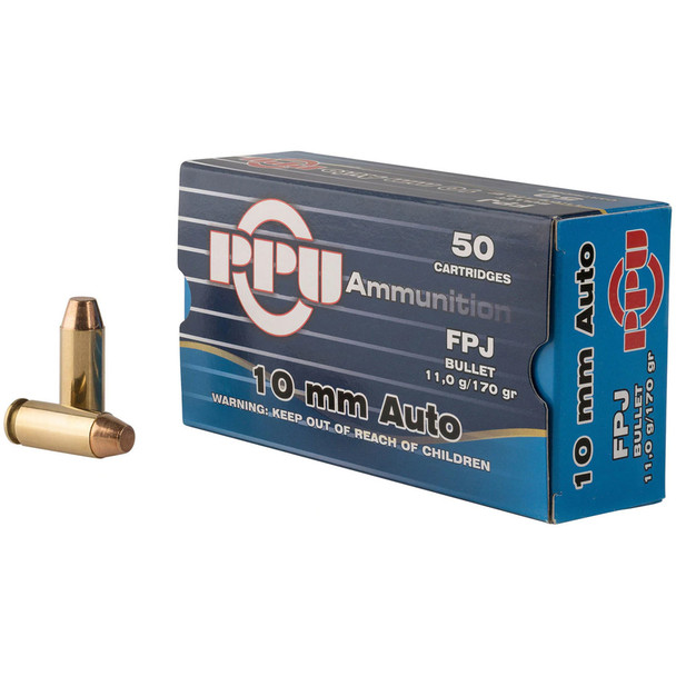 PPU PPH10F 10mm Auto 170gr FPJ 50 Bx/ 10 Cs Bullets (PPH10F)