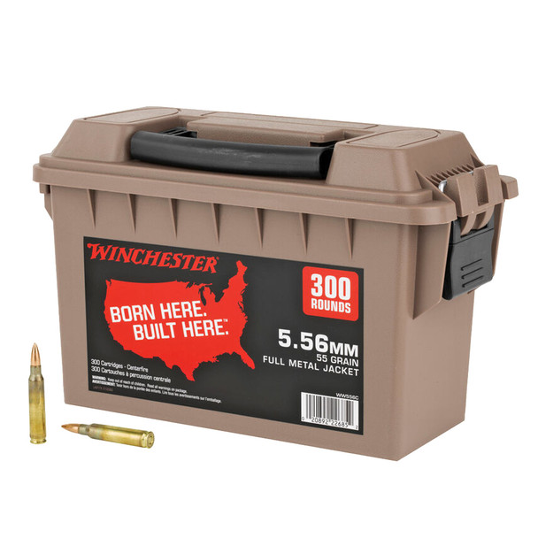 WINCHESTER AMMO 5.56x45mm NATO 55gr FMJ 300rd Polymer Ammo Can (WW556CL)