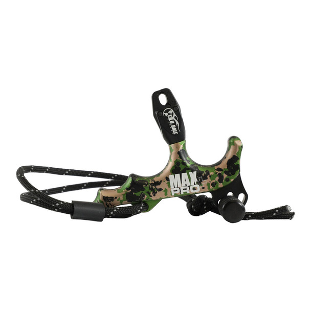 T.R.U. BALL ARCHERY Max Pro Plus 4 Finger Thumb With Lanyard Camo Release (TMPP-CA)