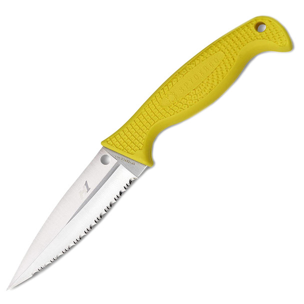 SPYDERCO Fish Hunter 4.19in SpyderEdge Blade/FRN Yellow Fixed Knife (FB40SYL)
