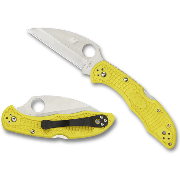 SPYDERCO Tasman Salt 2 2.91in Yellow Folding Knife (C106PYL2)