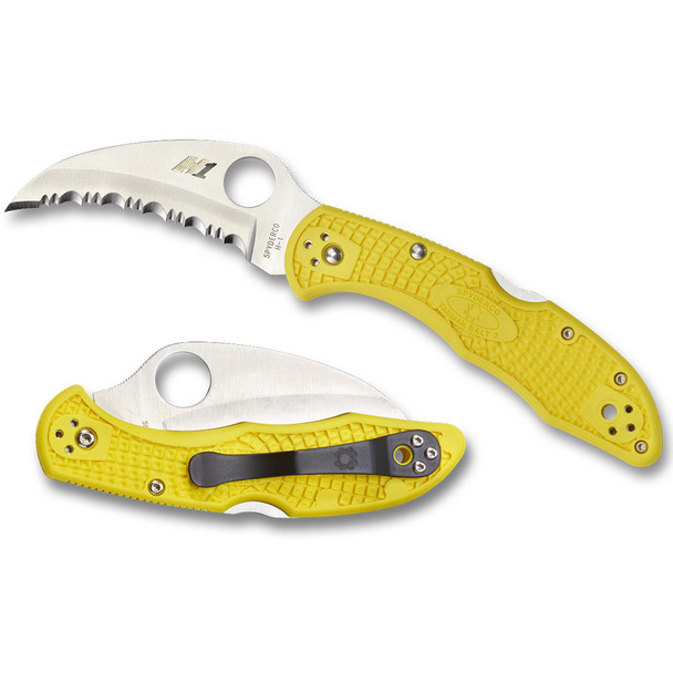 SPYDERCO Tasman Salt 2 2.91in Yellow Folding Knife (C106SYL2)