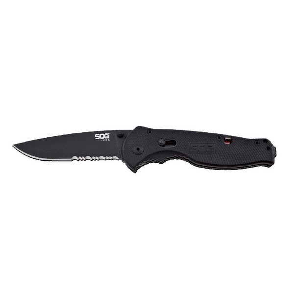 SOG Flash II 3.5in Black TiNi Folding Knife (TFSA98-CP)