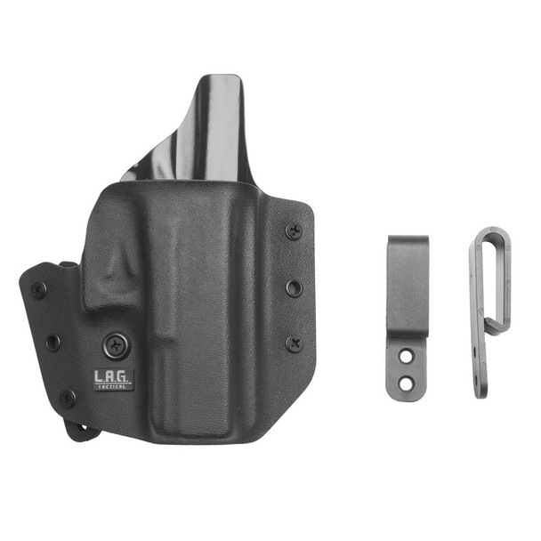 L.A.G. Tactical Defender Fits S&W M&P Shield 9/40 Right Hand OWB/IWB Black Kydex Holster (4007)