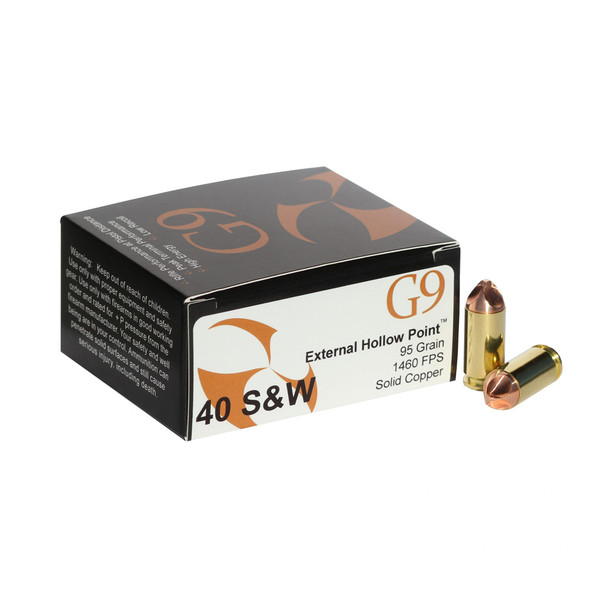 G9 AMMO .40 S&W 95Gr External Hollow Point 20/Box Ammo (40SW-95)