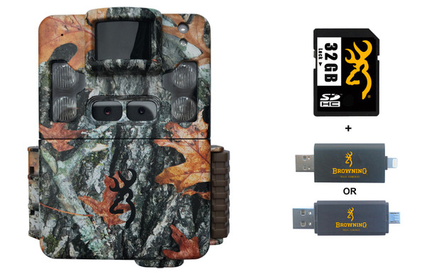 BROWNING TRAIL CAMERAS Strike Force Pro XD Trail Camera With 32 GB SD Card And SD Card Reader For iOS (BTC-5PXD+32GSB+CR-UNI)