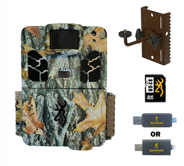 BROWNING TRAIL CAMERAS Dark Ops HD Pro X Trail Camera With Tree Mount And 32 GB SD Card And SD Card Reader For iOS (BTC-6HDPX+TM+32GSB+CR-UNI)