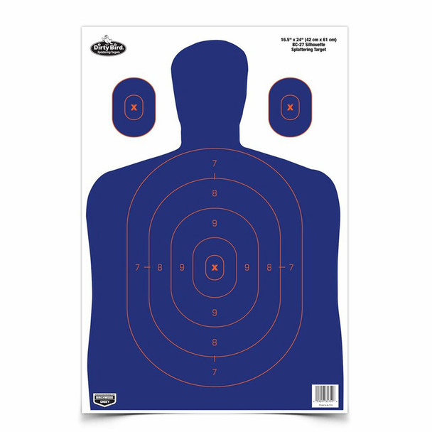 BIRCHWOOD CASEY Dirty Bird 16.5x24in BC-27 Blue/Orange Silhouette Targets, 3-Pack (35753)