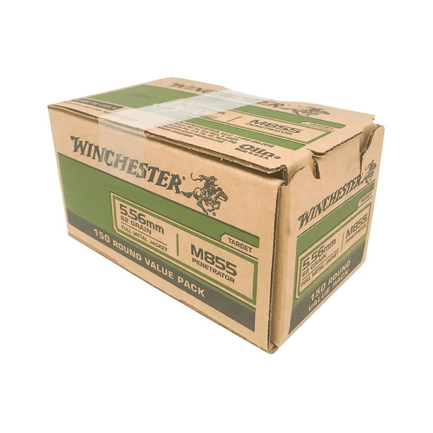 WINCHESTER AMMO USA M855 5.56mm 62Gr Full Metal Jacket 150rd Box Value Pack Rifle Ammo (WM855150)