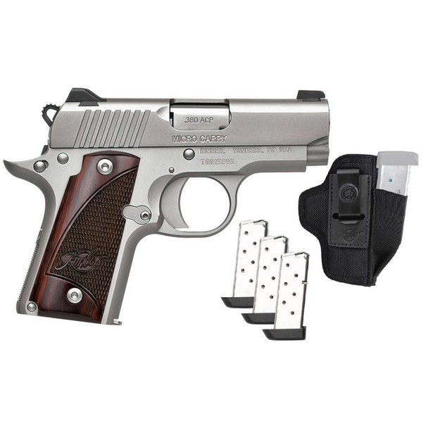 KIMBER Micro RTC 380 ACP 2.75in 3x7rd Stainless Rosewood Pistol With DeSantis Holster (3700677)