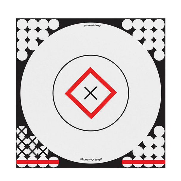 BIRCHWOOD CASEY Shoot-N-C 17.25in White/Black Diamond Targets, 5-Pack (34195)