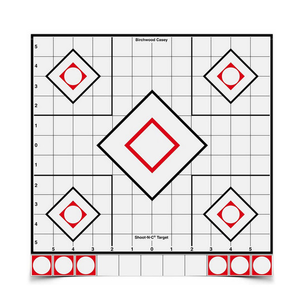 BIRCHWOOD CASEY Shoot-N-C 12in White/Black Sight-In Targets, 5-Pack (34219)