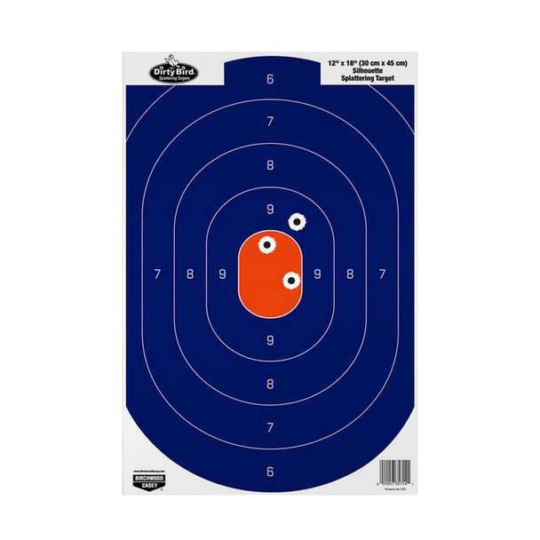 BIRCHWOOD CASEY Dirty Bird 12x18in Blue/Orange Oval Silhouette Targets, 50-Pack (35720)