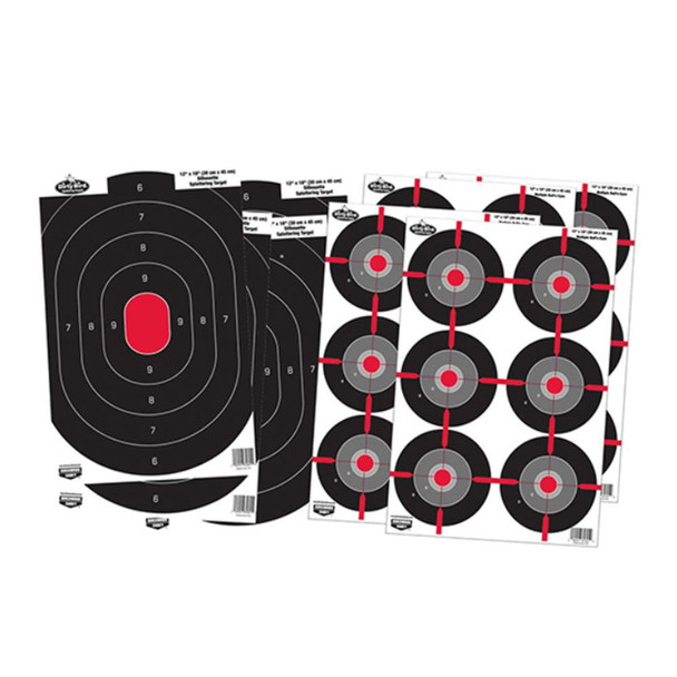 BIRCHWOOD CASEY Dirty Bird Oval Silhouette/Multiple Bull's-Eye Combo, 8-Pack (35725)