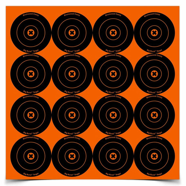 BIRCHWOOD CASEY Big Burst 3in Bull's-Eye Target, 16 per Page/3 Pages (36348)