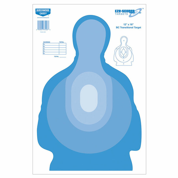 BIRCHWOOD CASEY Eze-Scorer 12x18in BC Transitional Blue Target, 100-Pack (37009)