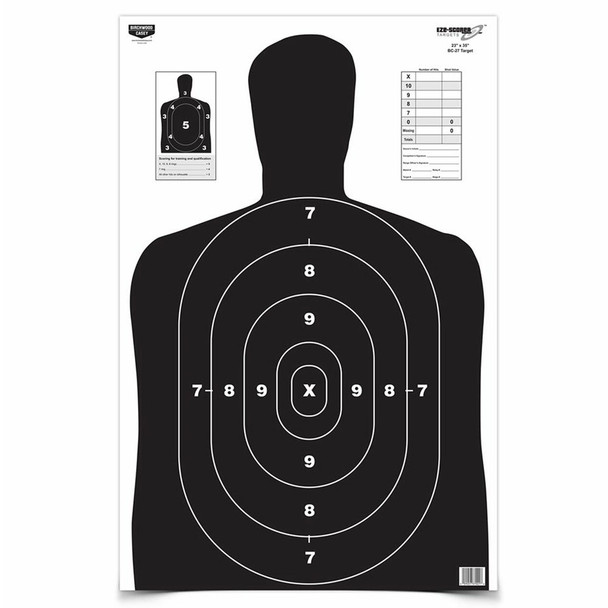 BIRCHWOOD CASEY Eze-Scorer 23x35in BC-27 Black Target, 5-Pack (37020)