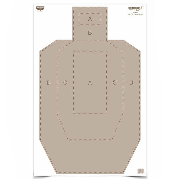 BIRCHWOOD CASEY Eze-Scorer 23x35in IPSC Practice Target, 5-Pack (37029)
