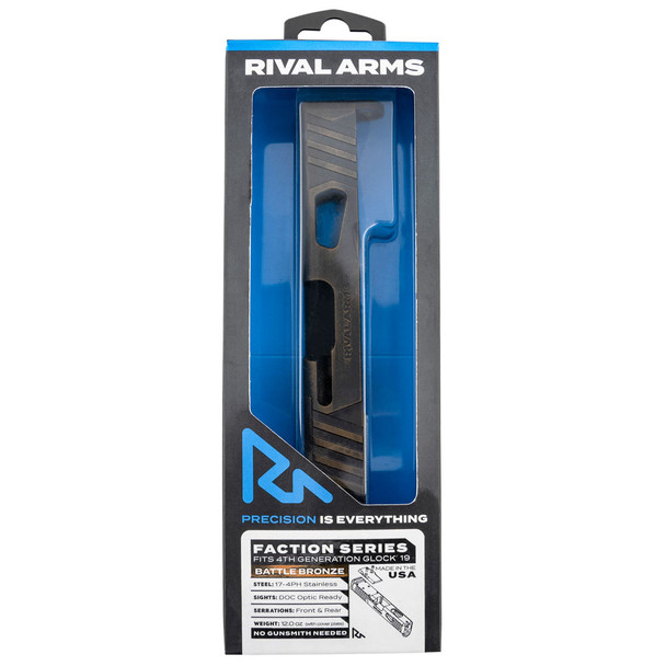 RIVAL ARMS Faction Series DOC Cut Battle Bronze Slide for Glock 19 Gen4 (RA12G206B)