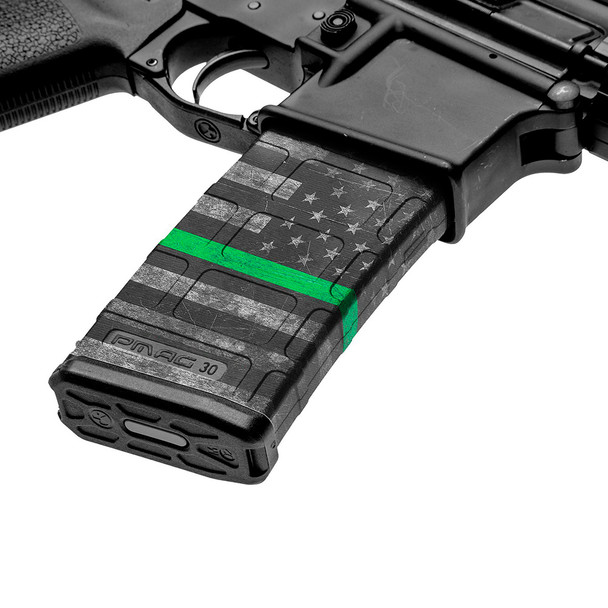 GUNSKINS AR-15 GS Thin Green Line Mag Skin (CU-98059-AR15MS-TGLN)