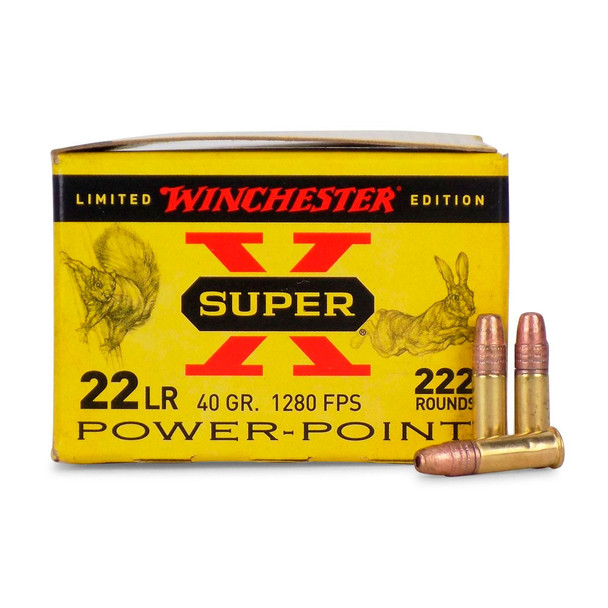 WINCHESTER AMMO Super-X PP 22LR 40Gr Plated Hollow Point 222 Bx/10 Cs Rimfire Ammo (X22LRPPB)