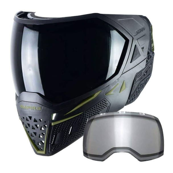 EMPIRE EVS Black/Olive Paintball Goggle with Thermal Ninja/Thermal Clear Lenses (21727)