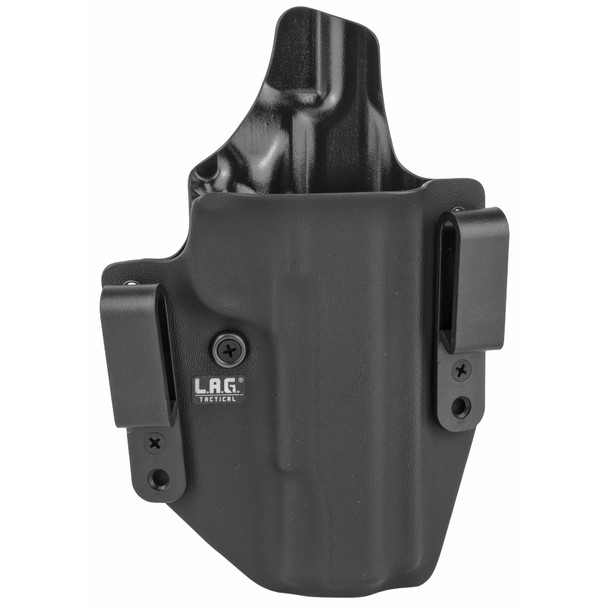 L.A.G. Tactical, Inc. Defender Series, OWB/IWB Holster, Fits 1911 5" N/R, Kydex, Right Hand, Black Finish 6016