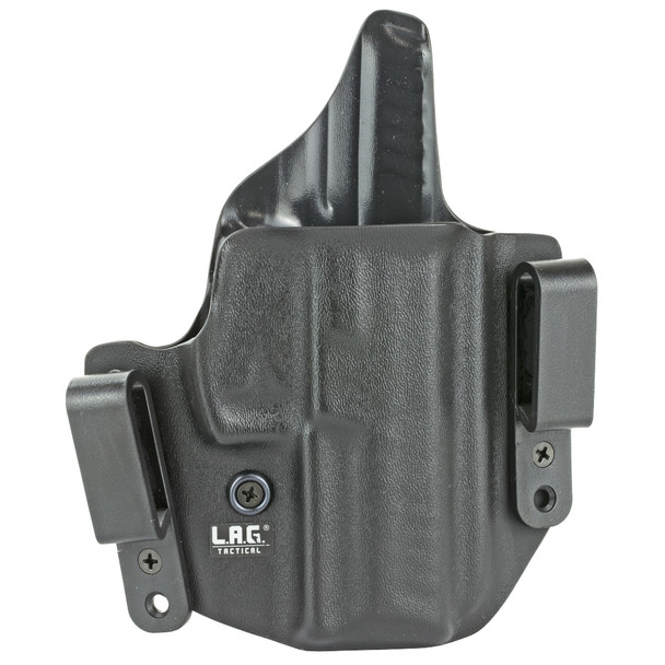 L.A.G. Tactical, Inc. Defender Series, OWB/IWB Holster, Fits H&K VP9, Kydex, Right Hand, Black Finish 9026