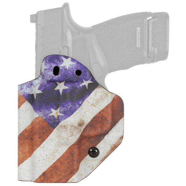 Mission First Tactical Inside Waistband Holster, Ambidextrous, American Flag, Fits Springfield Hellcat, Kydex, Includes 1.5" Belt Attachment HSFHCAIWBA-AFM1
