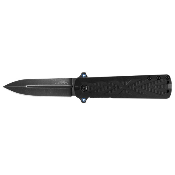 Kershaw Barstow, Folding Knife, 8CR13MOV, Black-Oxide, Plain, Spear Point, Flipper/Pocket Clip, 3", Glass-Filled Nylon 3960