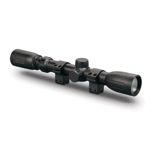 Konus KonusFire, Rifle Scope, 3-9X32mm, 1" Tube, 30/30 Duplex Reticle, Matte Black Finish, Includes Rings, Lens Caps, Cleaning Cloth 7351