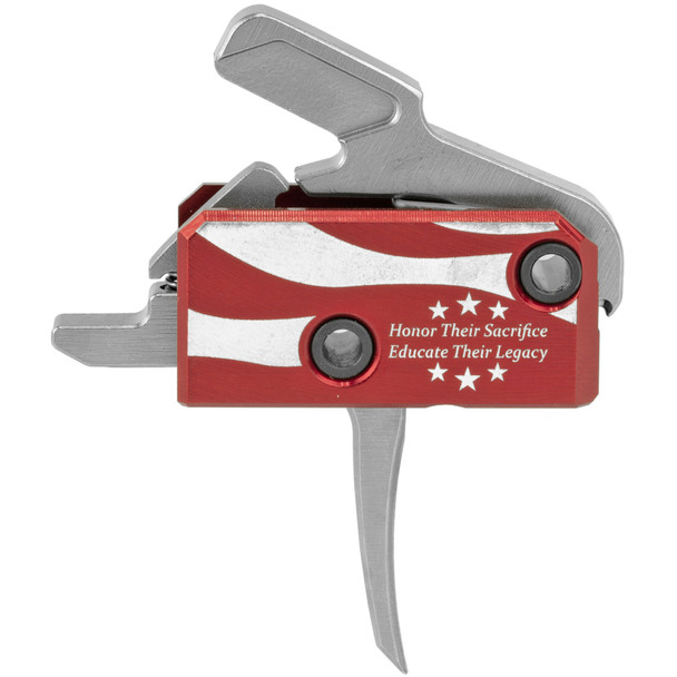 Rise Armament Patriot Trigger, Red, Includes Challenge Coin and Anti-walk Pins, Folds Of Honor Edition RA-13FOLDS-PT