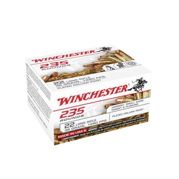 WINCHESTER 22 LR 36 Grain CPHP Ammo, 235 Round Box (USA235LRH)