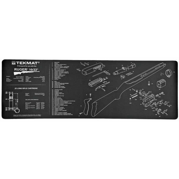 TekMat Ruger 10/22 Rifle Mat, 12"x36", Black, Includes Small Microfiber TekTowel, Packed In Tube TEK-R36-1022