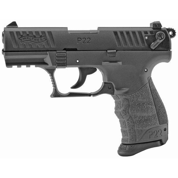 Walther P22Q, Double Action/Single Action, Semi-automatic, Polymer Frame Pistol, Compact, 22LR, 3.4" Barrel, Tungsten Gray, 3 Dot Polymer Sights, 10 Rounds, 2 Magazines 5120765