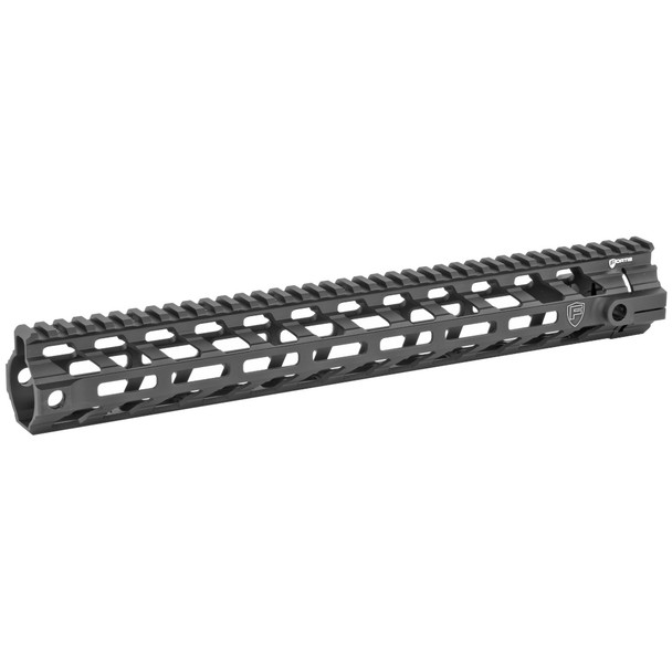 Fortis Manufacturing, Inc. REV II Free Float Rail System, Handguard, 13.8", Continuous Picatinny Top Rail, M-LOK at 3/6/9 O'clock, Does Not Include Barrel Nut, Anodized Black Finish REV-II-14-MLOK